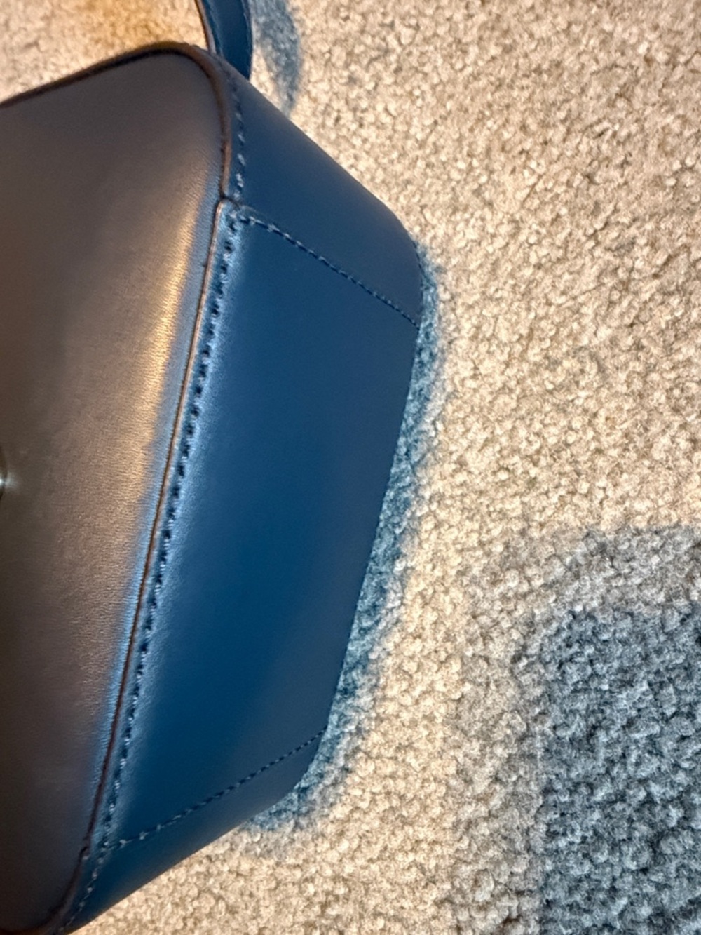 Michael Kors Blue Leather Crossbody with MK Charm - Picture 7 of 9
